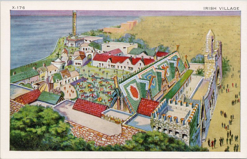 Irish Village Chicago IL 1934 Exposition Century of Progress Unused Postcard G23 