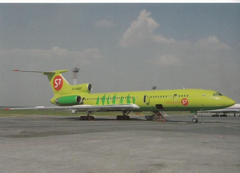 S7 AIRLINES, TU-154M, unused Postcard