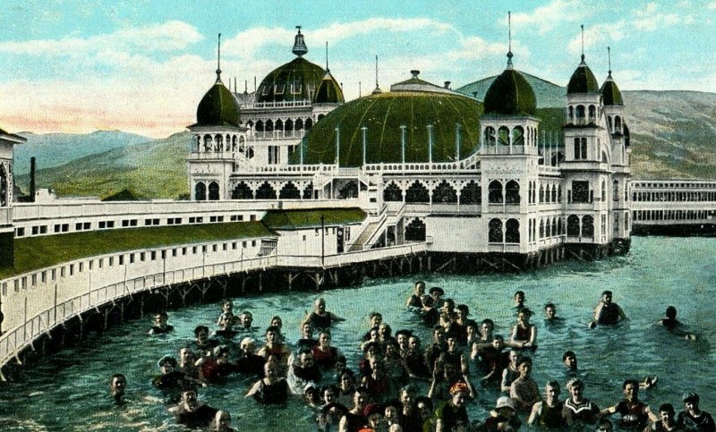 C 1920 Saltair Pavilion, Great Salt Lake, Utah Postcard F80 