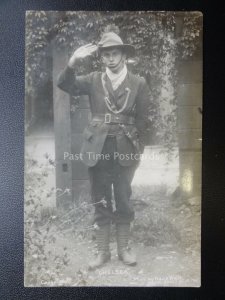 Chelsea Boy Scout Salutes c1910 RP Postcard by Frank Wells 190 EBURY ST London 