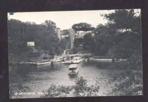 RPPC WISCONSIN DELLS WISCONSIN WIS. BOAT DOCK VINTAGE REAL PHOTO POSTCARD