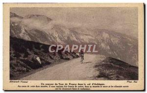 Postcard Old Bike Cycle Cycling A rider the Tour de France in the Col d & # 3...