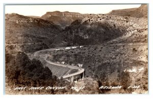 RPPC SALT RIVER CANYON, AZ Arizona ~ Bridge HIGHWAY 60 Scene  c1940s Postcard