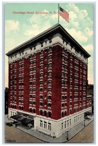 c1910 Onondaga Hotel US Flag Syracuse New York NY Posted Antique Postcard