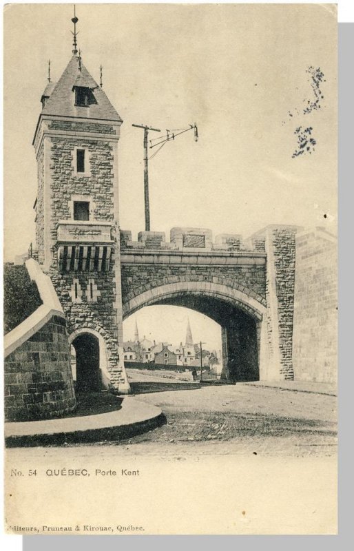 Early Porte Kent City Gate, Quebec City, Canada Postcard