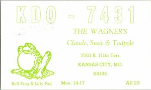 QSL Radio Card From Kansas City MO MIssouri KDO - 7431