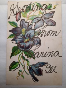 Postcard floral IL Farina greetings