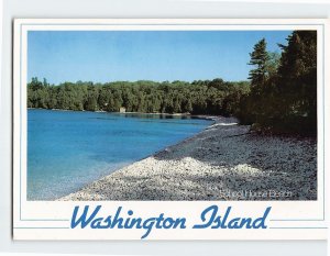 Postcard School House Beach Door County Washington Island Wisconsin USA