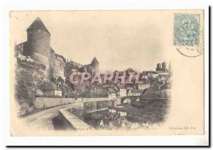 semur Old Postcard The keep and Pinard Bridge