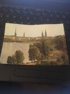 Vtg Postcard: Hamburg, Germany, Outer Alster Basin And Steeples