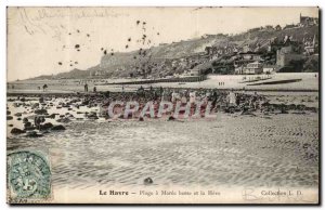 Le Havre - Beach at low Maree - Old Postcard