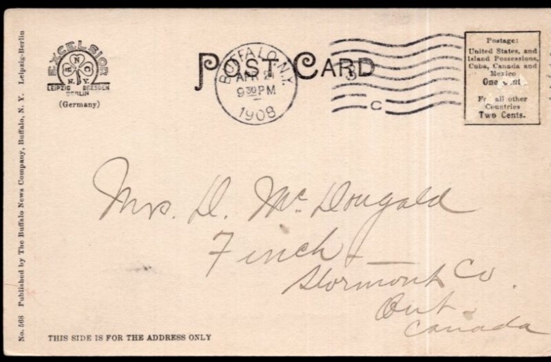 New York BUFFALO Delaware Avenue - pm1908 - Und/B Undivided Back