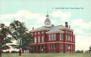 Lincoln High School Historic Building Grand Rapids WI Vintage Postcard 1910's