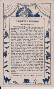 Fortune Telling Postcard 1925, Witch, April Horosdcope, Halloween Motifs, ARCADE