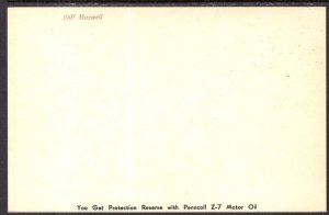 1907 Maxwell Car Pennzoil Motor Oil Advertising