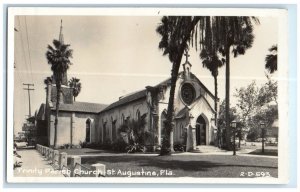c1910's Trinity Church St. Augustine Florida FL Cline RPPC Photo Postcard