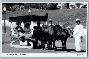 Funchal Madeira Portugal Postcard Carro de Bois Carriage c1930's RPPC Photo
