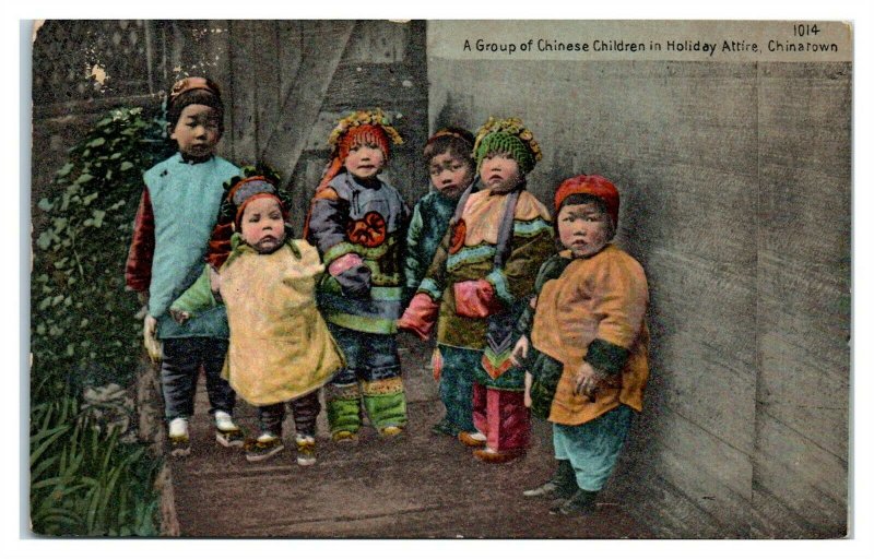 Chinese Children in Holiday Attire, Chinatown, San Francisco, CA Postcard