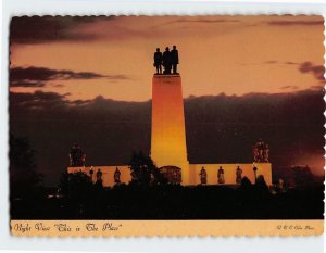 Postcard Night View, This is The Place, Salt Lake City, Utah