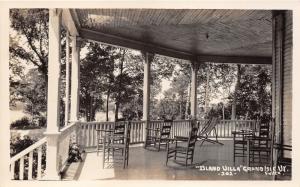 Grand Isle Utah~Island Uilla~Chairs on Covered Porch~1940s RPPC