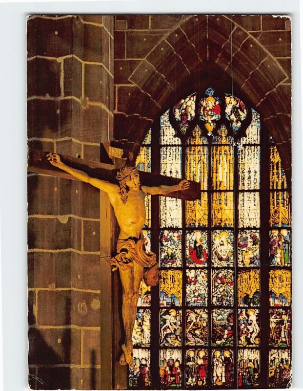 Postcard Jesus on the Cross St. Lorenz Nuremberg Germany