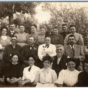 c1910s Edwardian Older Group People RPPC Ugly & Pretty Women Photo Out Park A155