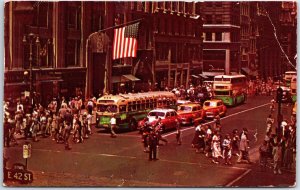 VINTAGE POSTCARD CROSSROADS OF THE WORLD AT FIFTH AVENUE AND 42nd STREET 1960s