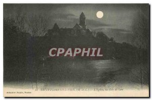 Old Postcard Saint Florent M and L Old Church Moonlight