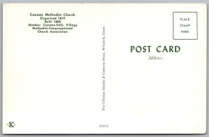 Vtg Connecticut CT Canaan Methodist Church Chrome View Postcard