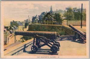 Quebec City Ramparts Cannons Postcard Early 1900s Photogelatine Engraving H83