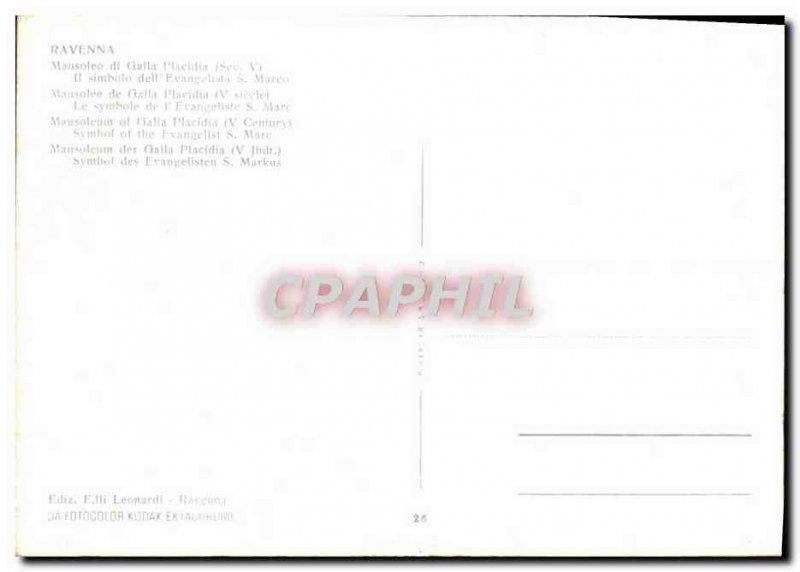 Postcard Modern Ravenna Mausoleum of Galla Placida The symbol & # 39evangelis...