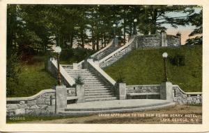 NY - Lake George. Grand approach to the new Fort William Henry Hotel