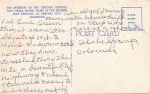 Central City CO, Colorado - Interior Historic Opera House