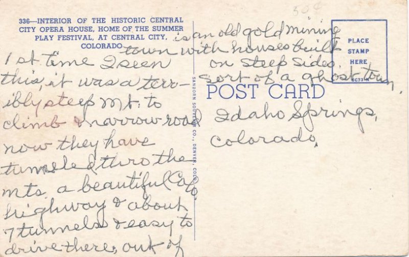 Central City CO, Colorado - Interior Historic Opera House