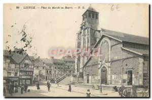 Old Postcard Lisieux Place du Marche au Beurre Hairdresser