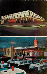 1960s Whaley BC Canada Chinese Restaurant Rickshaw interior Postcard 25-9234