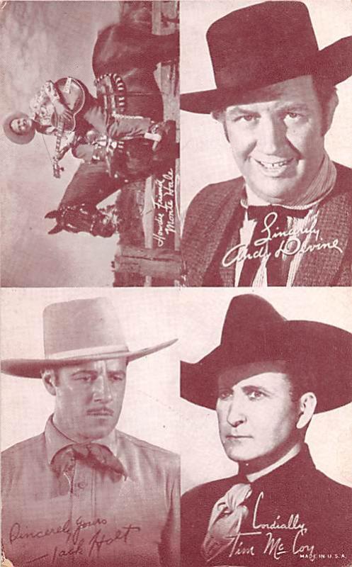 Andy Devine, Jack Holt, Tim McCoy Western Actor Mutoscope Unused 