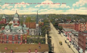 USA Courthouse West Main Street Kalamazoo Michigan Vintage Postcard 08.25