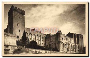 Old Postcard Avignon Facade Principale Du Palais Des Papes