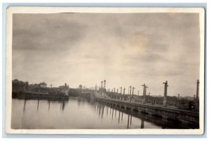 c1910's View Of Canal Locks Panama Unposted Antique RPPC Photo Postcard