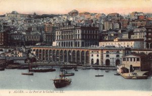 A614 Algeria Algiers Alger Port et Casbah Steamboat Typographie Jourdan postcard