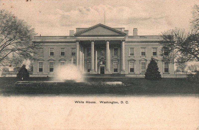 View of White House Washington D. C. Vintage Postcard c1900