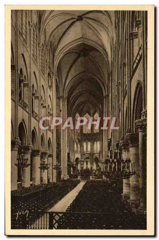 Old Postcard Paris Strolling De Notre Dame Interior Notre Dame