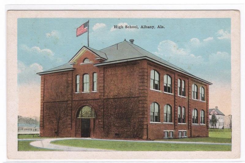 High School Albany Alabama 1920c postcard