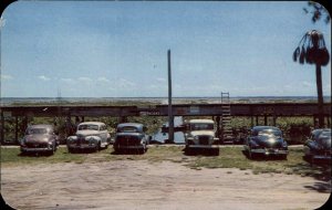 Lake Griffin Near Leesburg Eagle's Nest Camp Old Cars Late 1940s Postcard