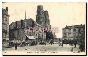 Old Postcard Orleans The Theater and the Cathedral