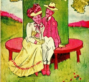 Comic Romance in the Shade of the Old Apple Tree 1906 UDB Postcard PCK Series