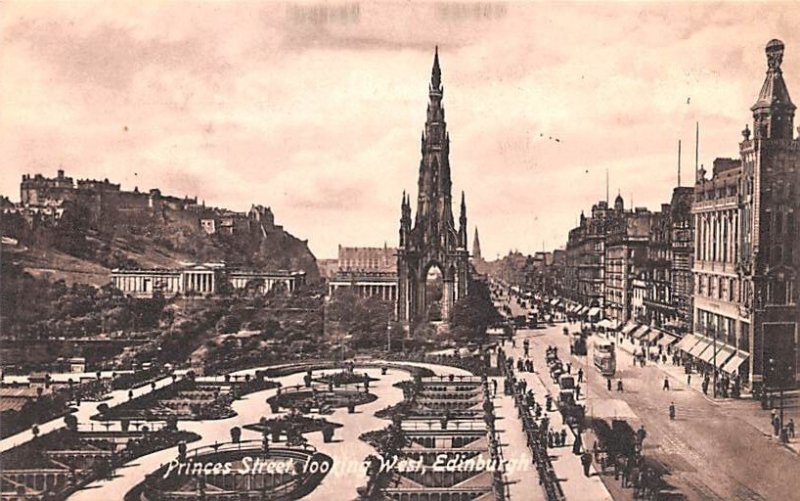 Princes Street Looking West Edinburgh Scotland, UK Unused 