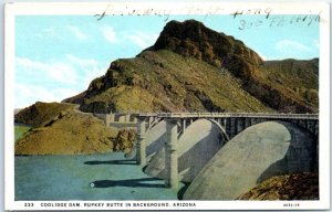 Postcard - Coolidge Dam, Rupkey Butte In Background - Arizona