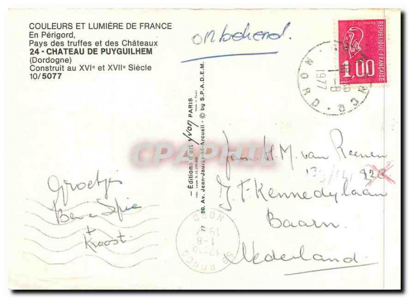 Postcard Modern Country Perigord truffles and Chateau Chateau de Puyguilhem (...